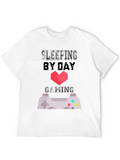 Sleeping By Day Gaming By Night Graphic Tee