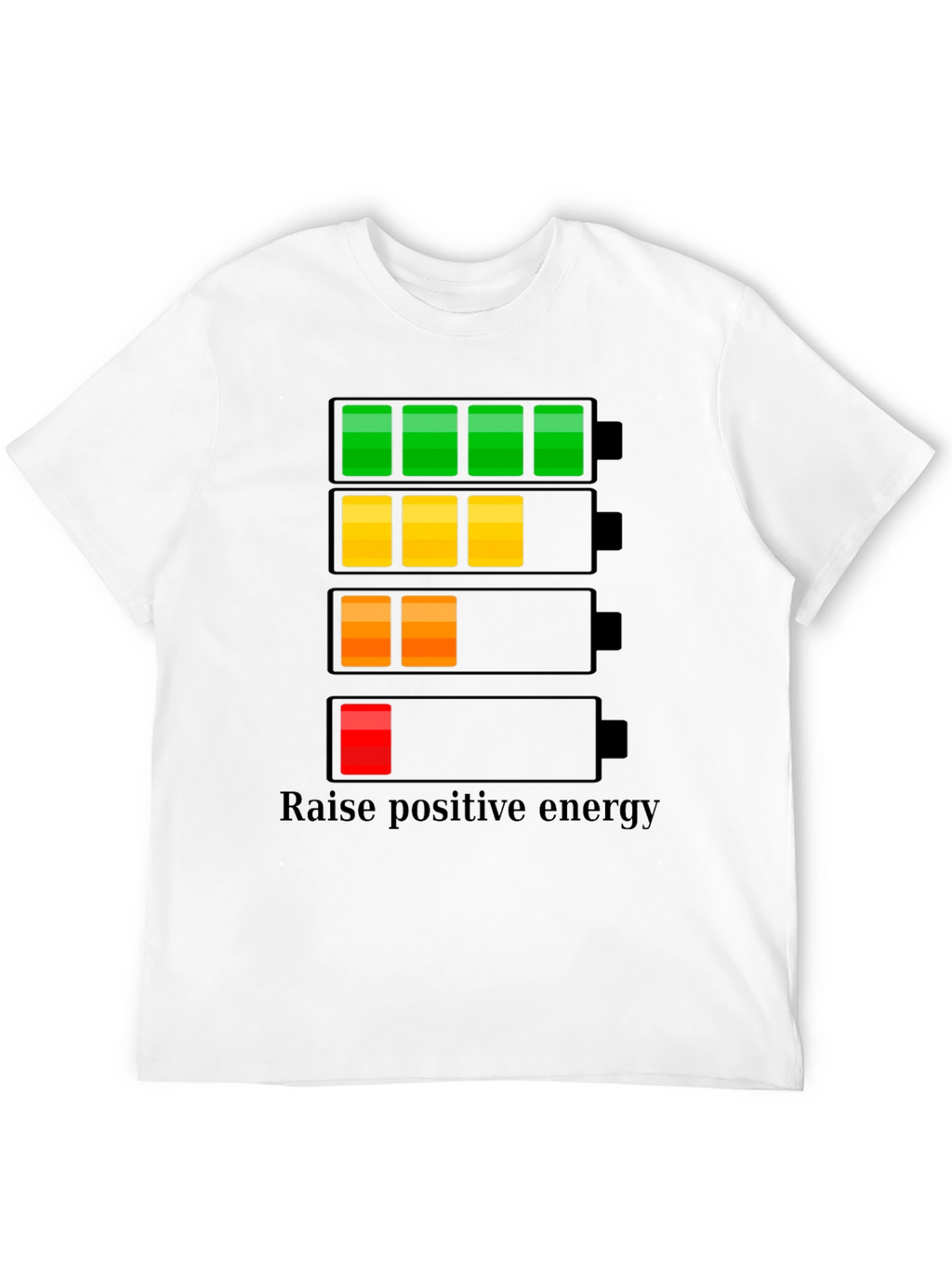 Raise Positive Energy Black T-Shirt - Battery Life Design