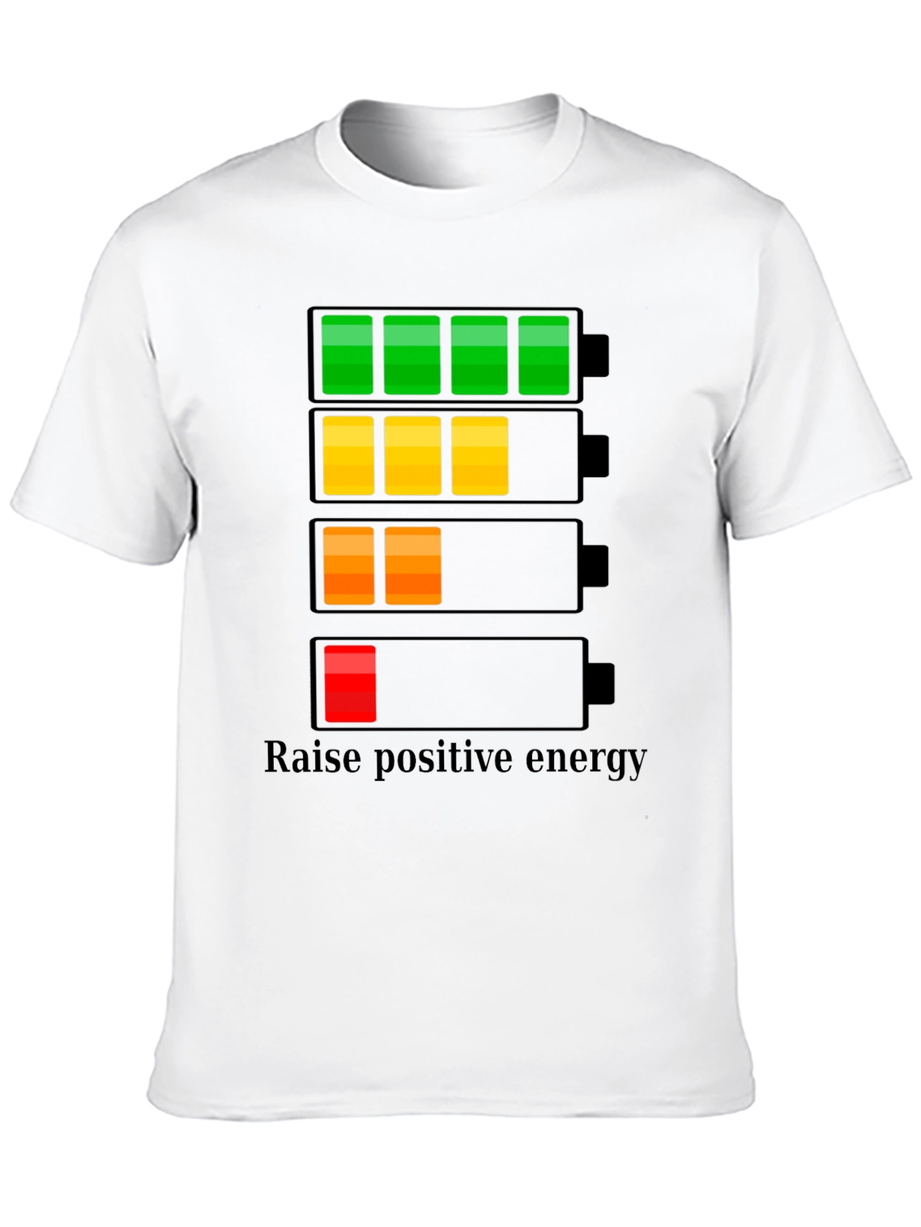 Raise Positive Energy Black T-Shirt - Battery Life Design