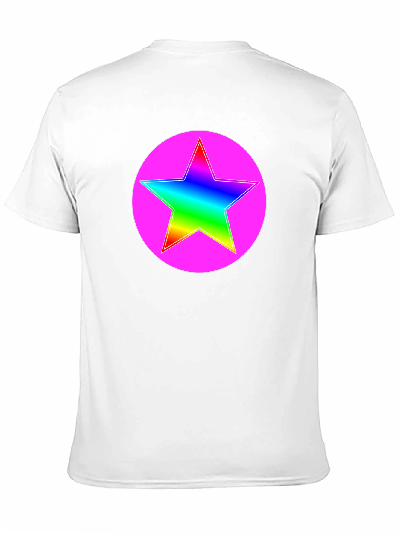 Rainbow Star Pink Circle Graphic T-Shirt
