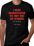 Funny Marathon Runner T-Shirt - I Eat Cake Design