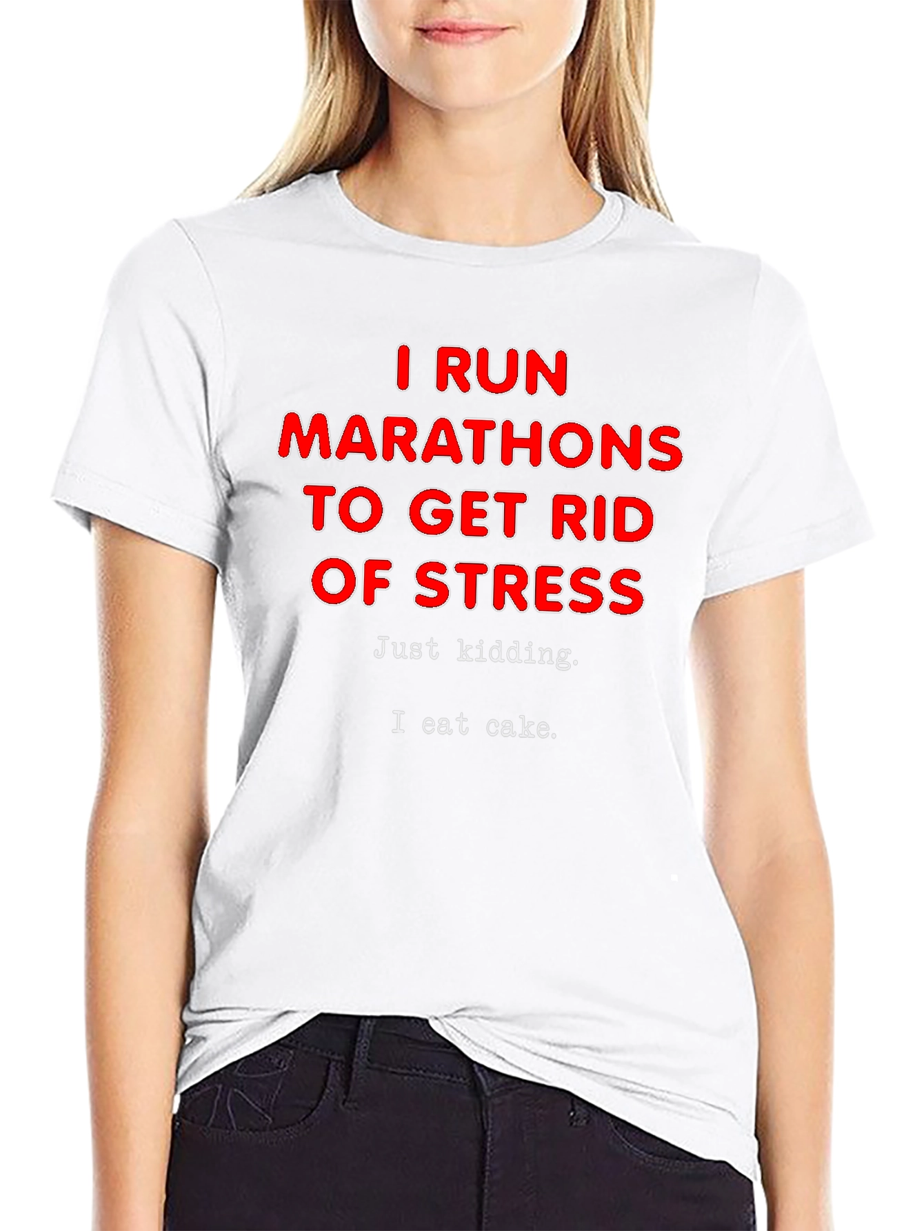 Funny Marathon Runner T-Shirt - I Eat Cake Design