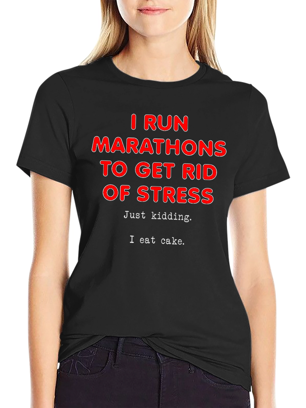 Funny Marathon Runner T-Shirt - I Eat Cake Design