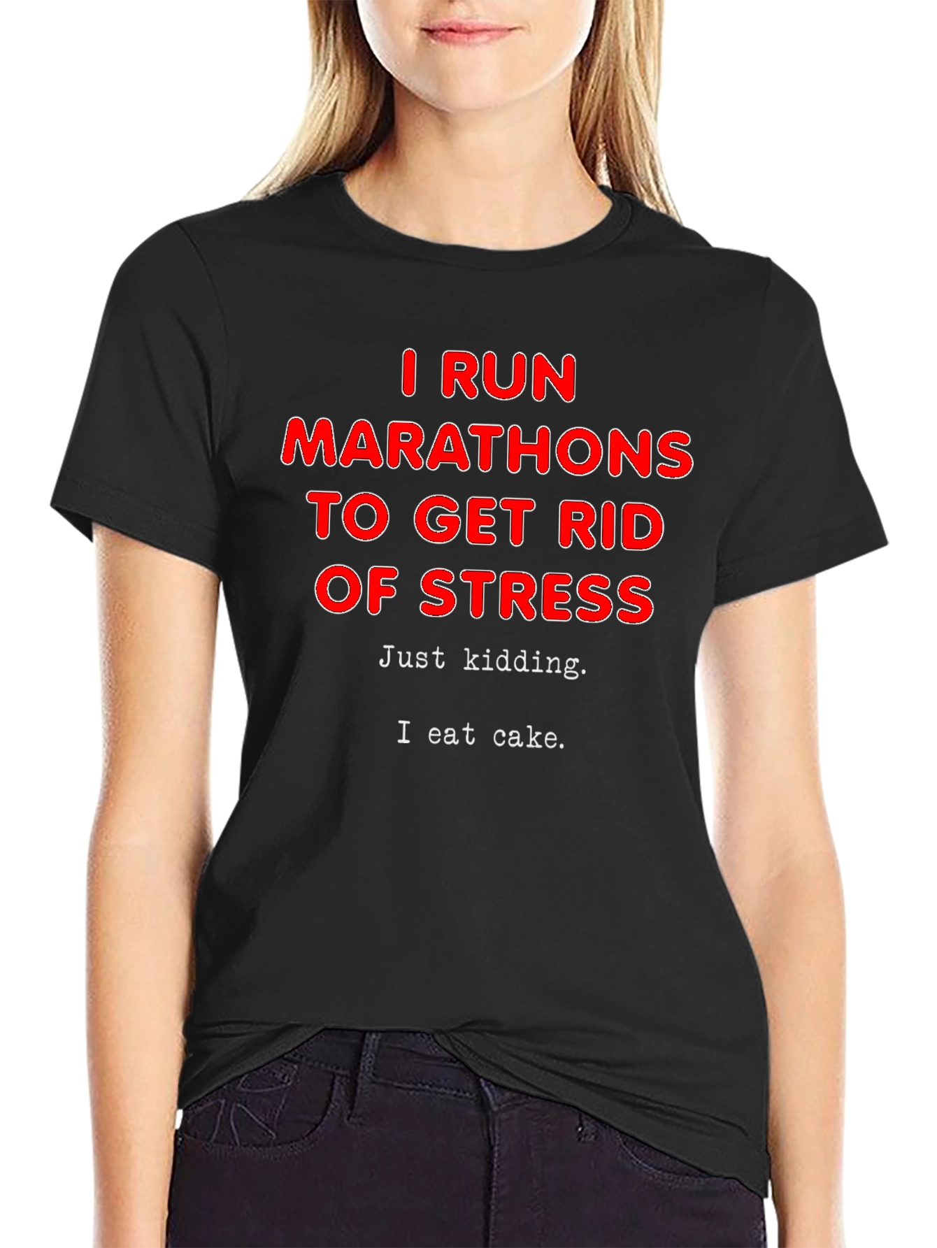 Funny Marathon Runner T-Shirt - I Eat Cake Design