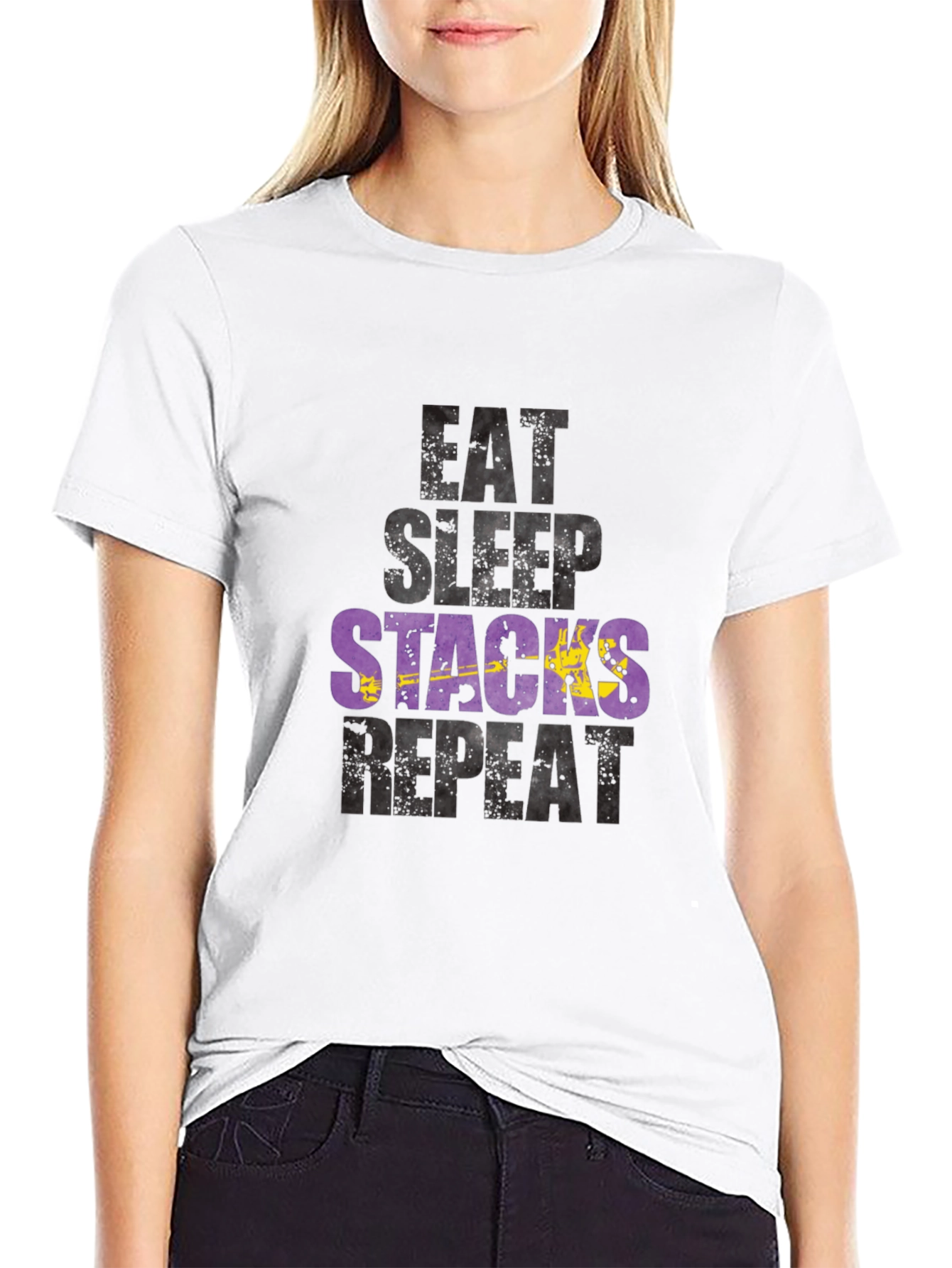 Eat Sleep Stacks Repeat Graphic T-Shirt