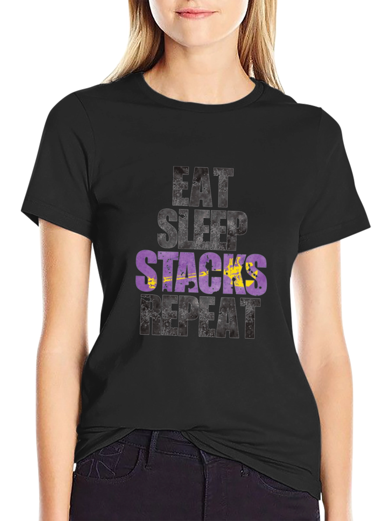 Eat Sleep Stacks Repeat Graphic T-Shirt