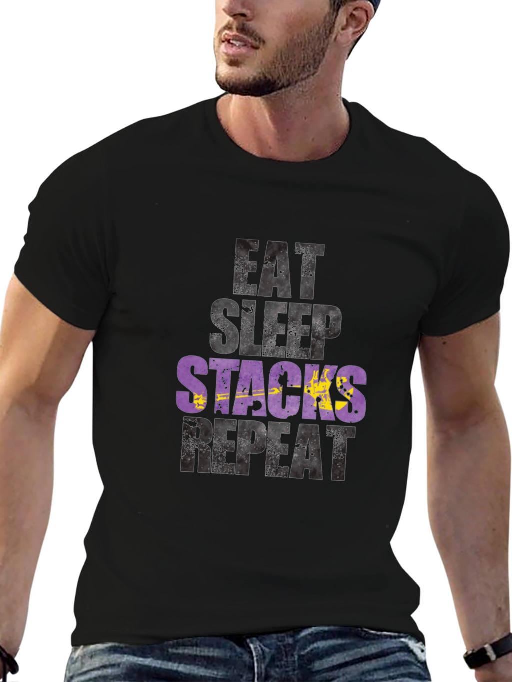 Eat Sleep Stacks Repeat Graphic T-Shirt