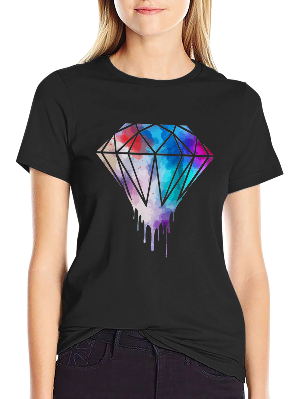 Diamond Drip Graphic Tee - Modern Streetwear Style