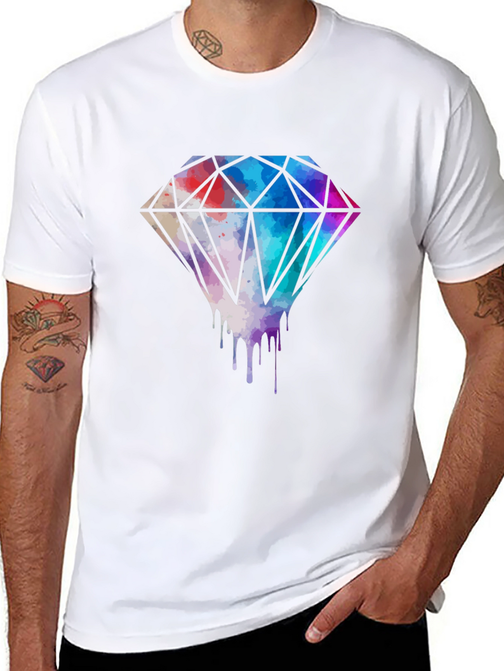 Diamond Drip Graphic Tee - Modern Streetwear Style