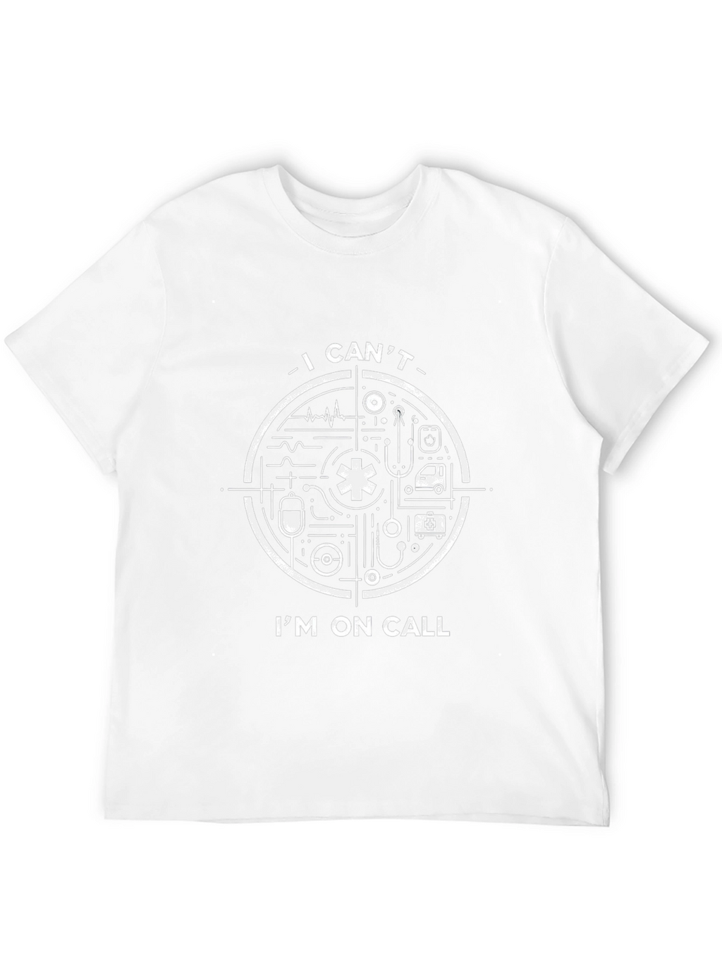 I Cant Im On Call Black Graphic T-Shirt