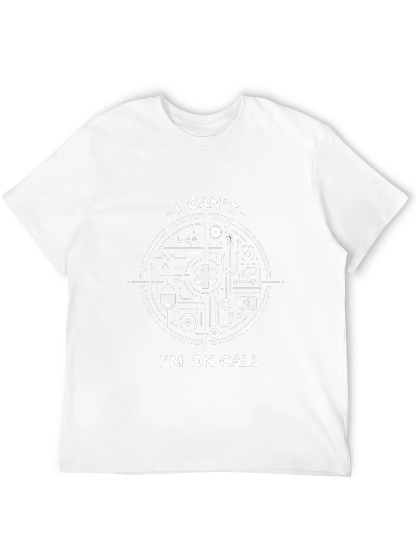 I Cant Im On Call Black Graphic T-Shirt