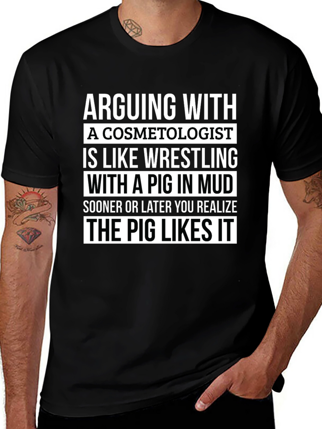 Funny Cosmetologist Pig T-Shirt