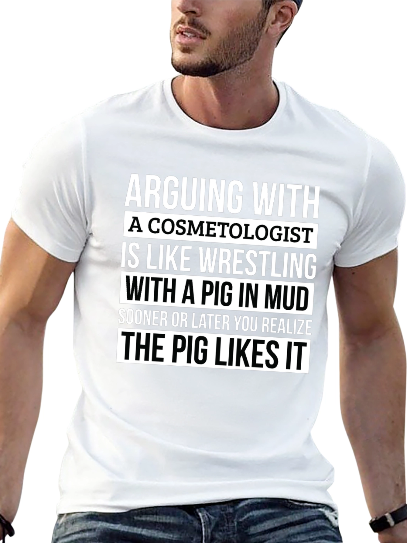 Funny Cosmetologist Pig T-Shirt