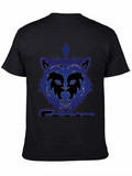 Graphic Wolf T-Shirt - Bold Blue Design