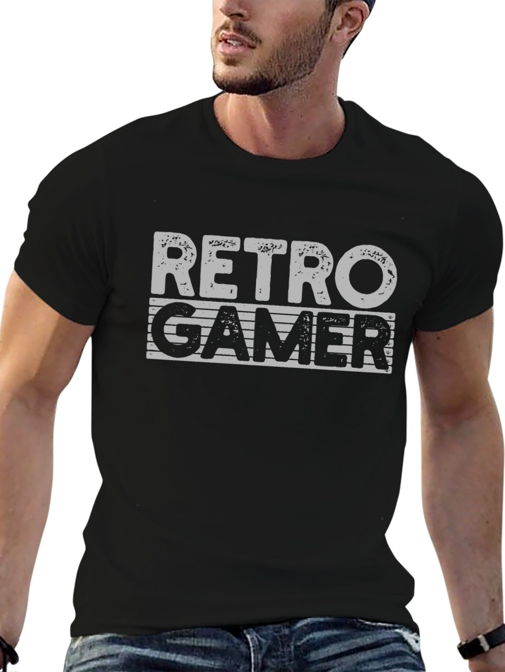 Retro Gamer Graphic T-Shirt - Black Cotton Tee