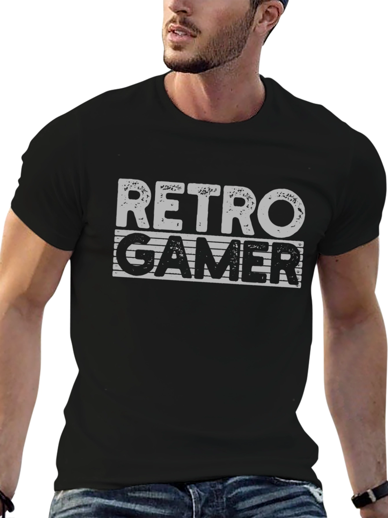 Retro Gamer Graphic T-Shirt - Black Cotton Tee