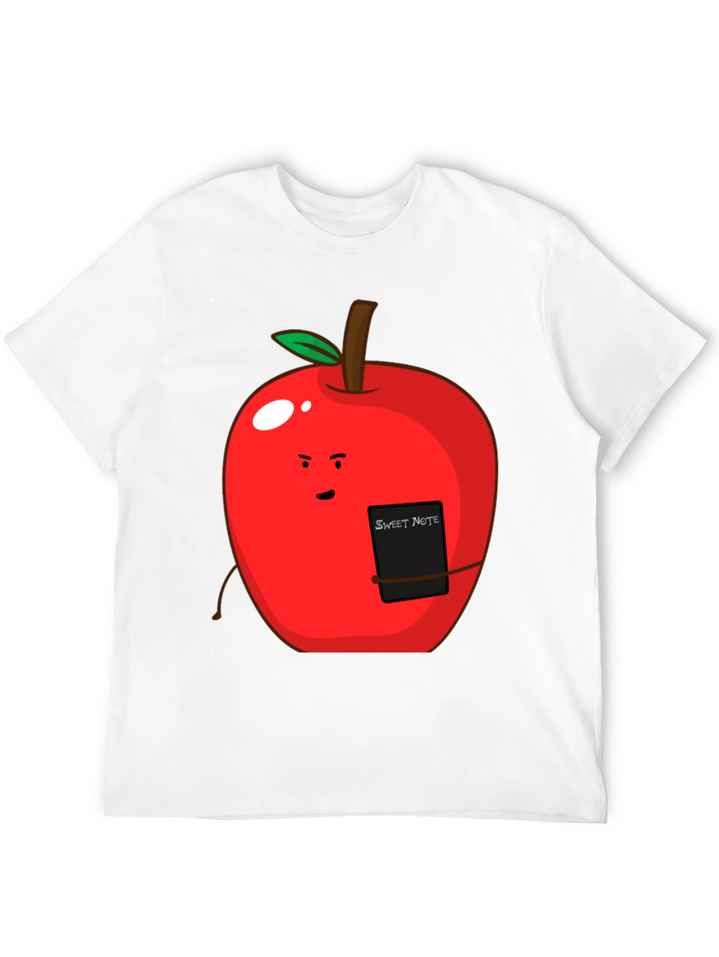 Sweet Note Apple Graphic Tee - Novelty Fruit Shirt