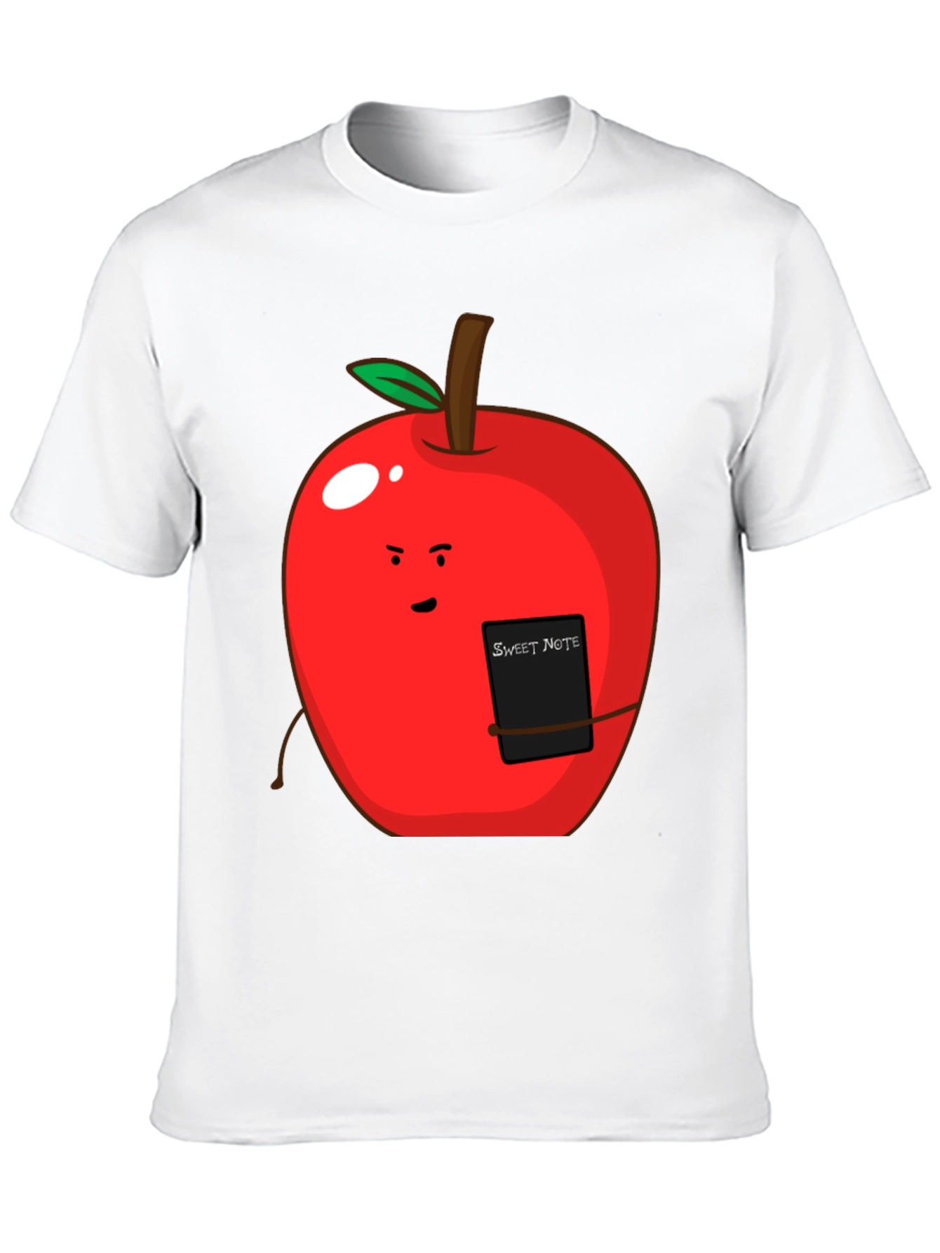 Sweet Note Apple Graphic Tee - Novelty Fruit Shirt