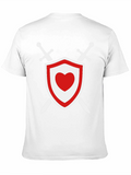Heart Shield Swords Graphic T-Shirt