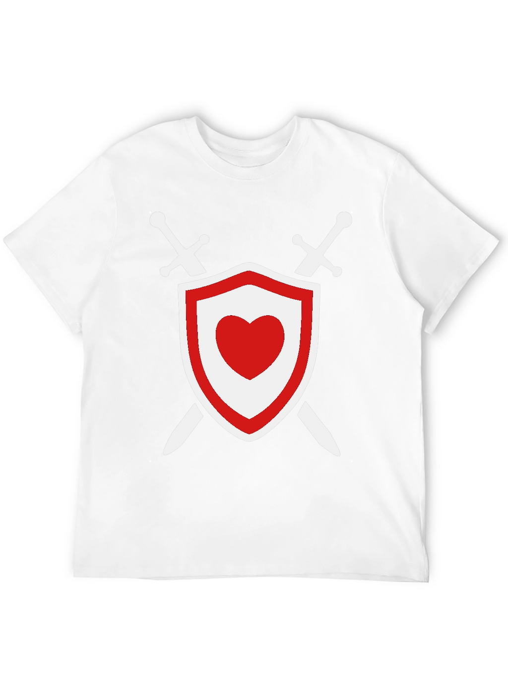 Heart Shield Swords Graphic T-Shirt