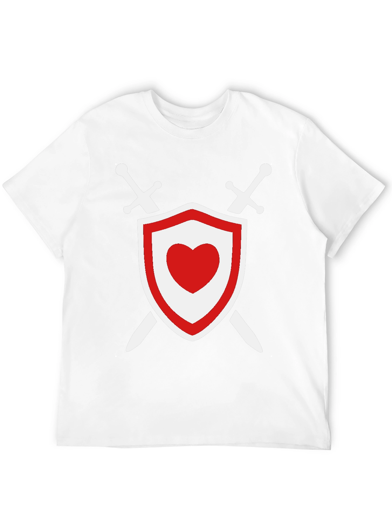 Heart Shield Swords Graphic T-Shirt