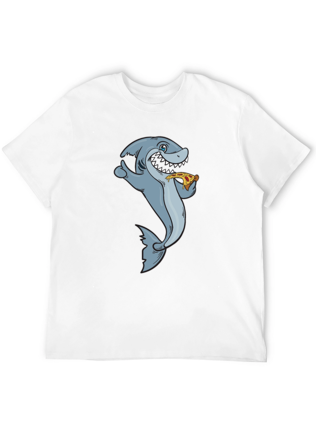 Shark Pizza T-Shirt - Funny Cartoon Graphic Tee