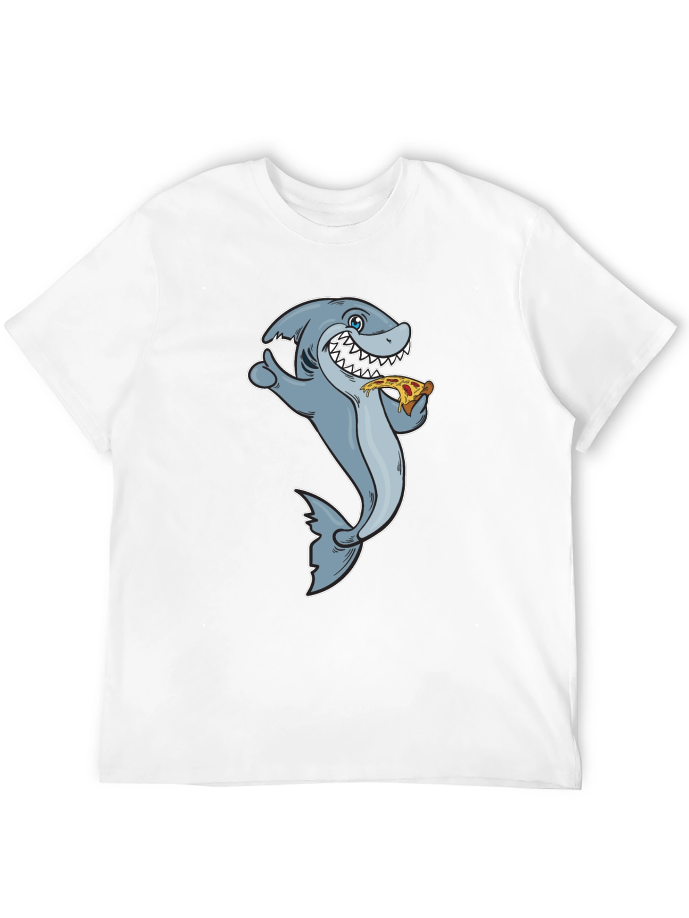 Shark Pizza T-Shirt - Funny Cartoon Graphic Tee