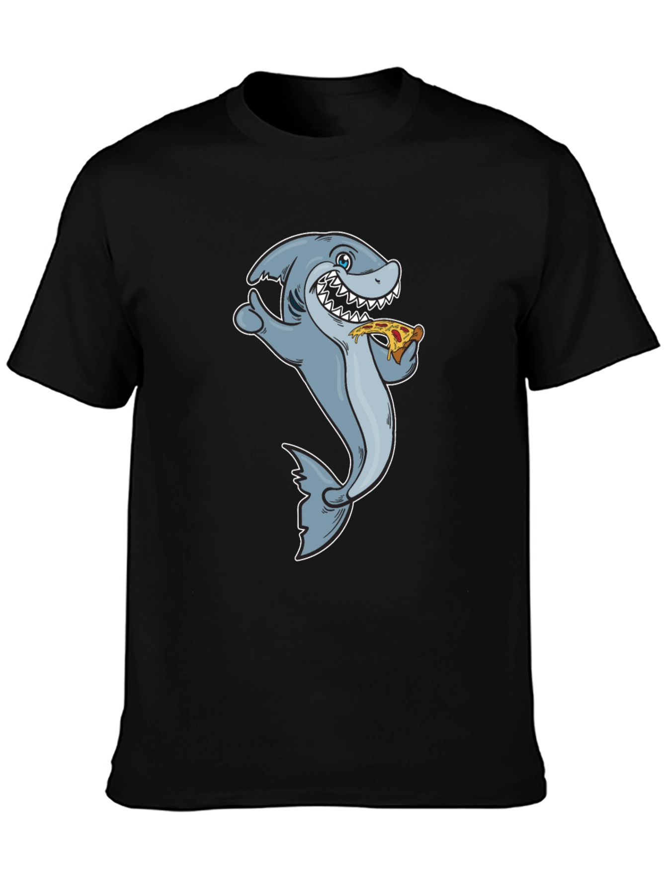 Shark Pizza T-Shirt - Funny Cartoon Graphic Tee