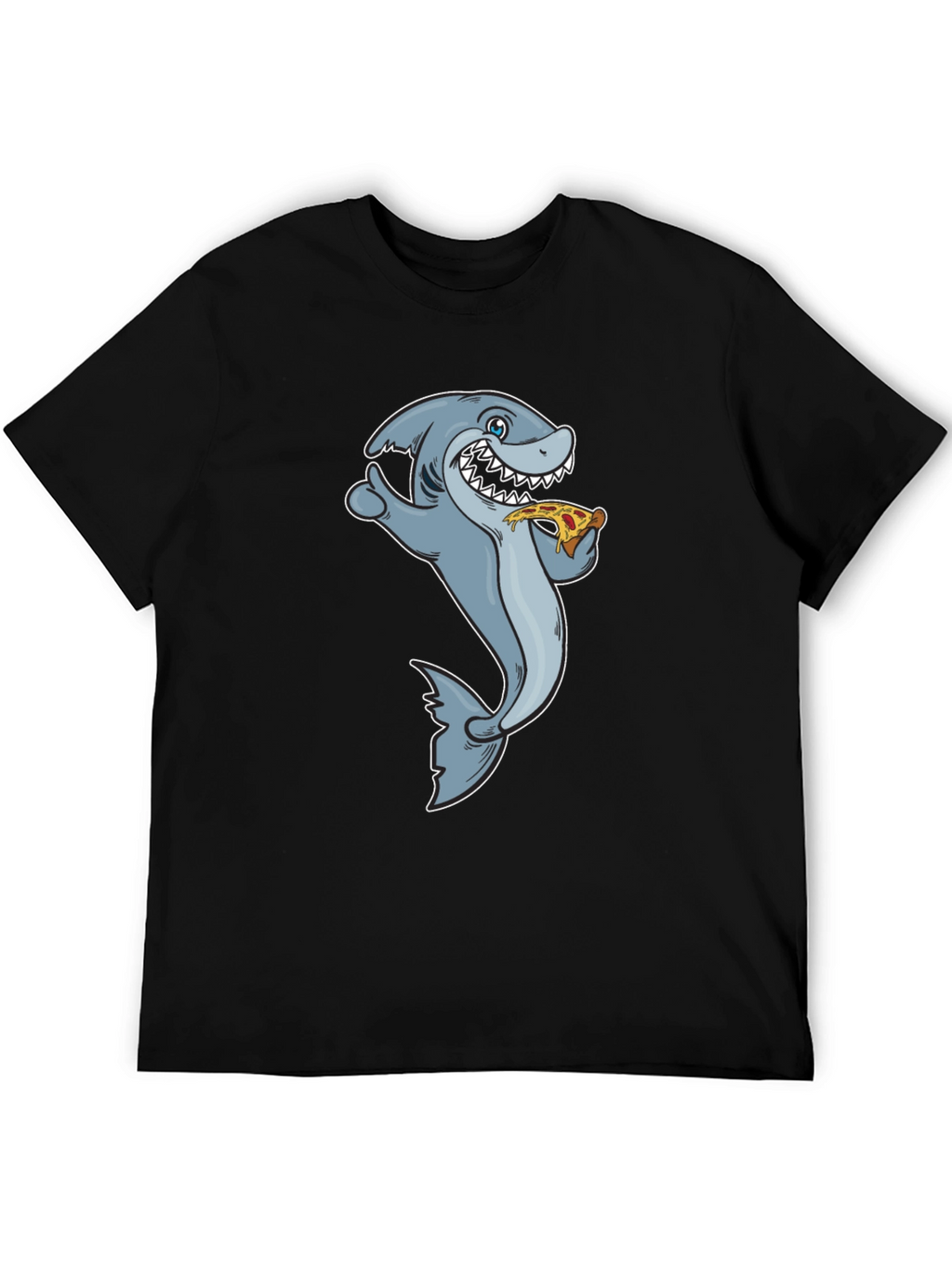 Shark Pizza T-Shirt - Funny Cartoon Graphic Tee