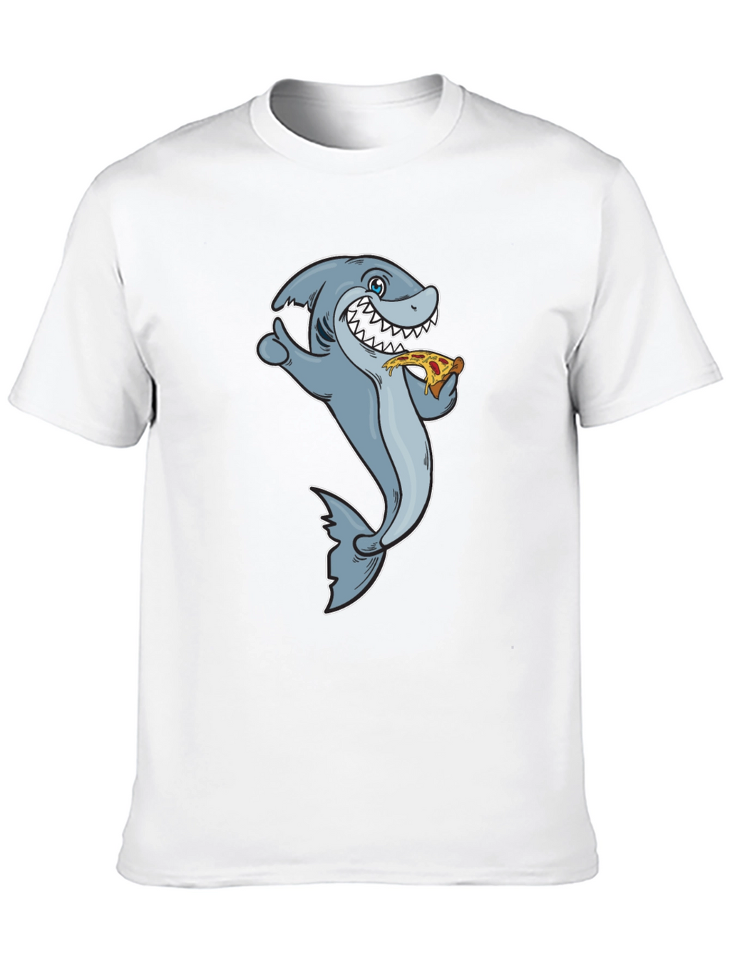 Shark Pizza T-Shirt - Funny Cartoon Graphic Tee