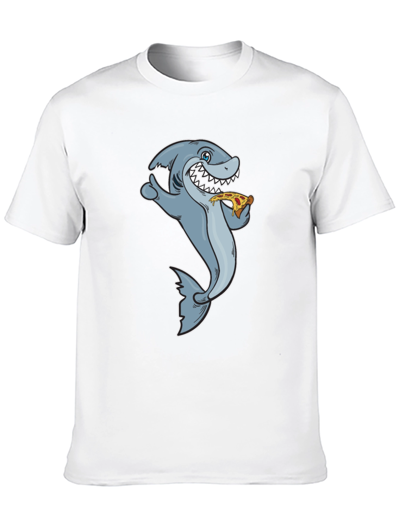 Shark Pizza T-Shirt - Funny Cartoon Graphic Tee