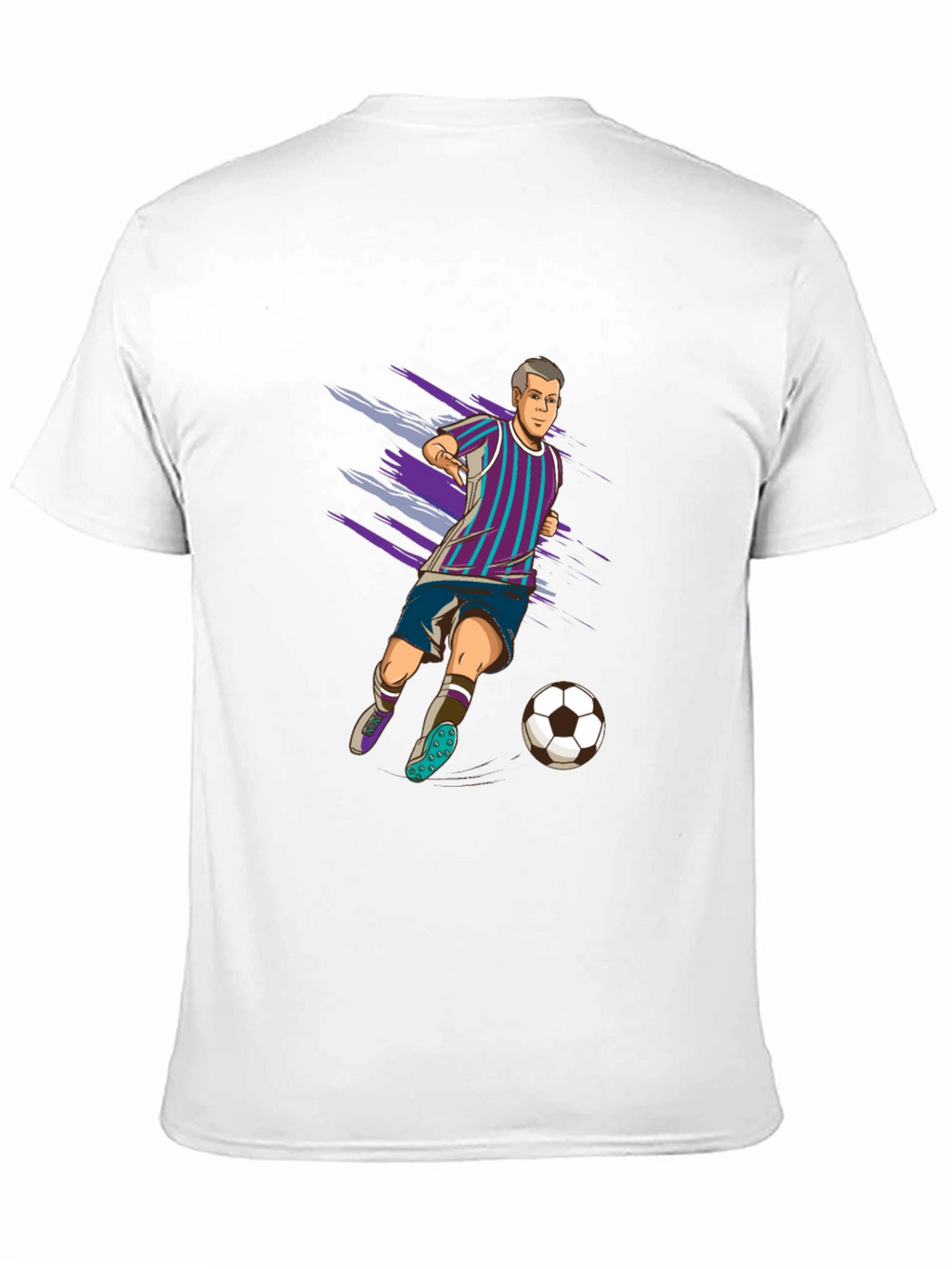Soccer Player Graphic Tee - Black Cotton T-Shirt