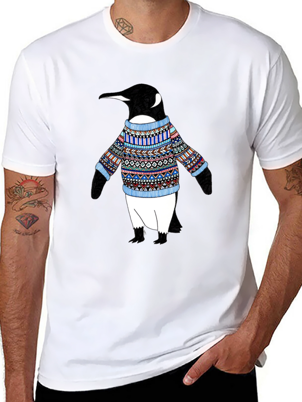 Penguin Sweater T-Shirt - Black