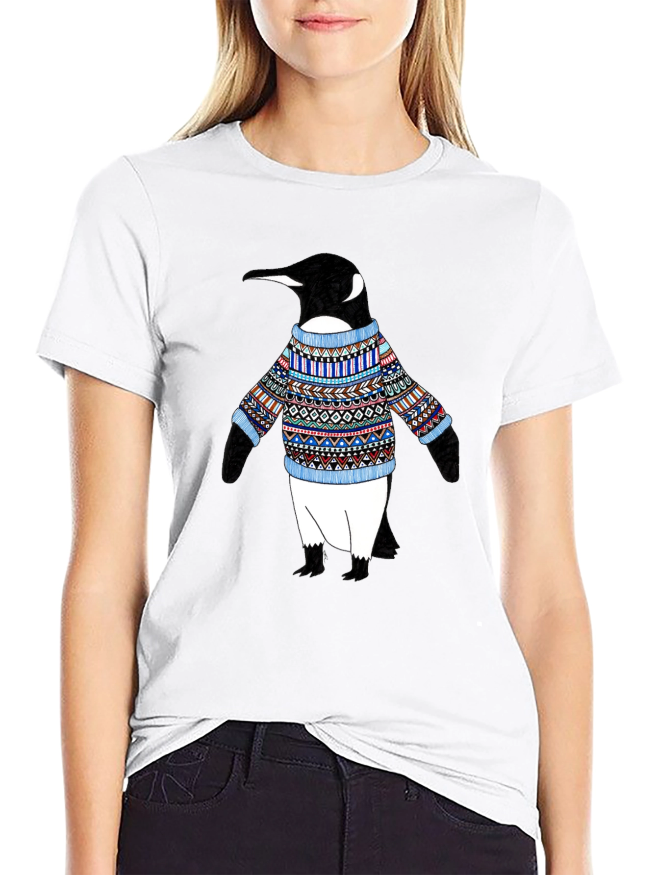 Penguin Sweater T-Shirt - Black