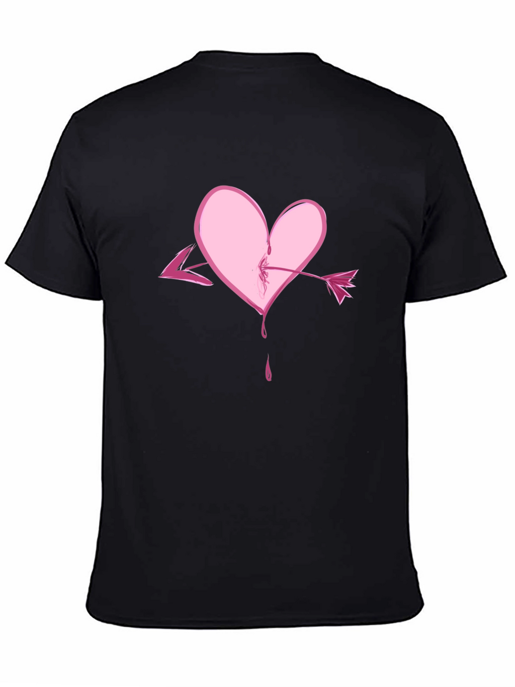 Heart Arrow Graphic Tee - Black Casual Shirt