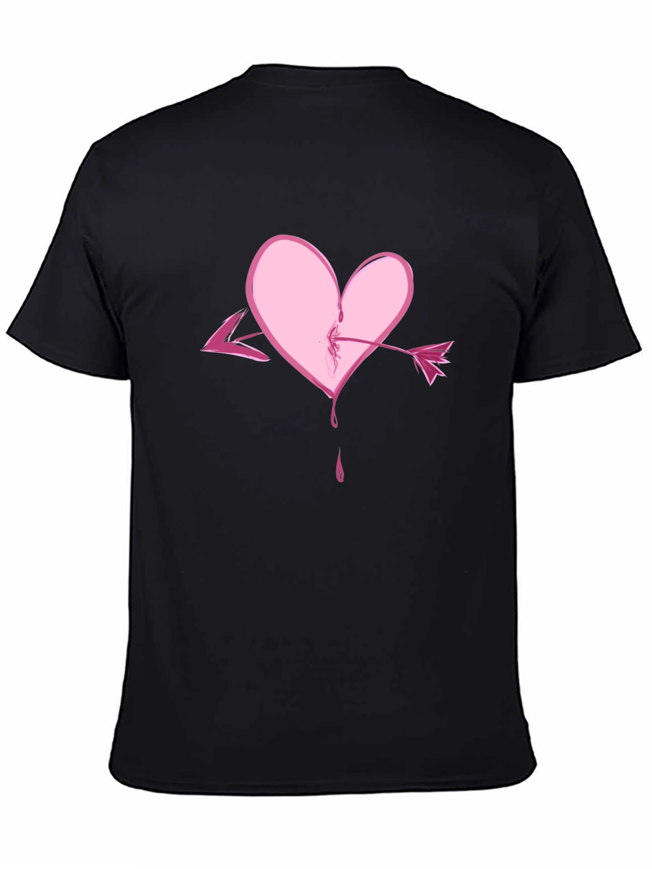 Heart Arrow Graphic Tee - Black Casual Shirt