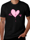 Heart Arrow Graphic Tee - Black Casual Shirt