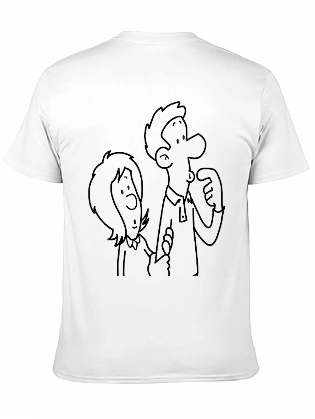 Cartoon Couple Black T-Shirt