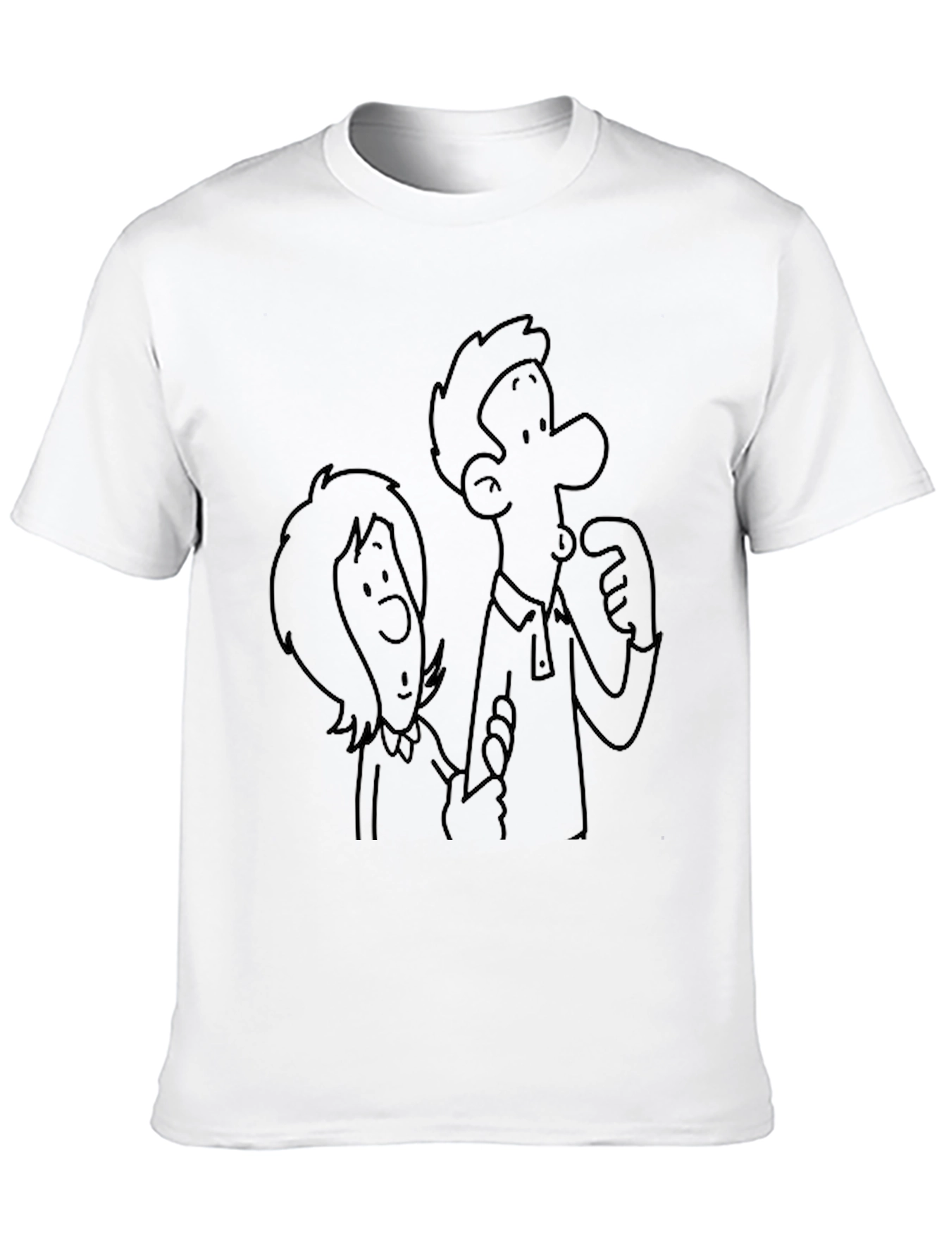 Cartoon Couple Black T-Shirt