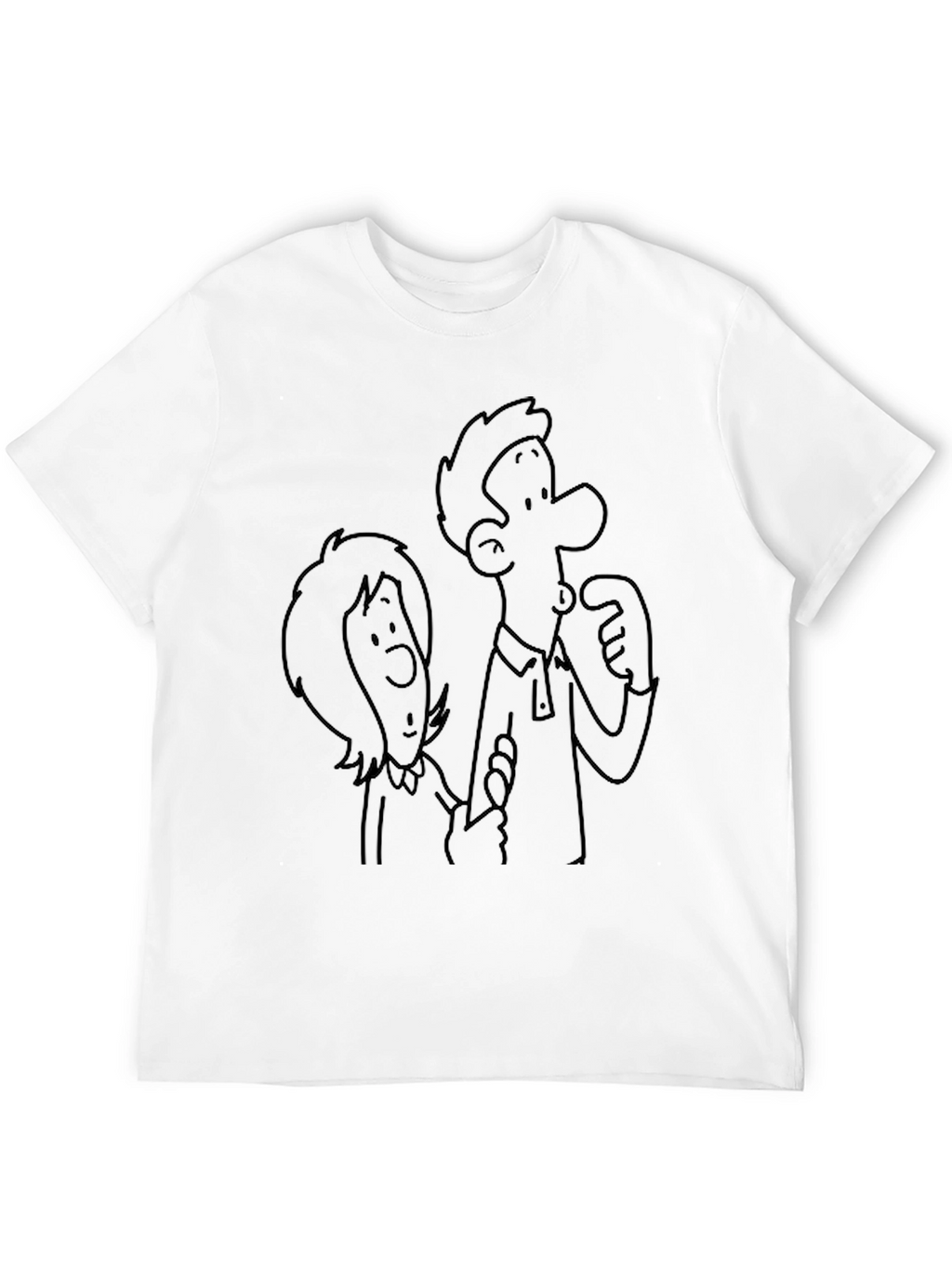 Cartoon Couple Black T-Shirt