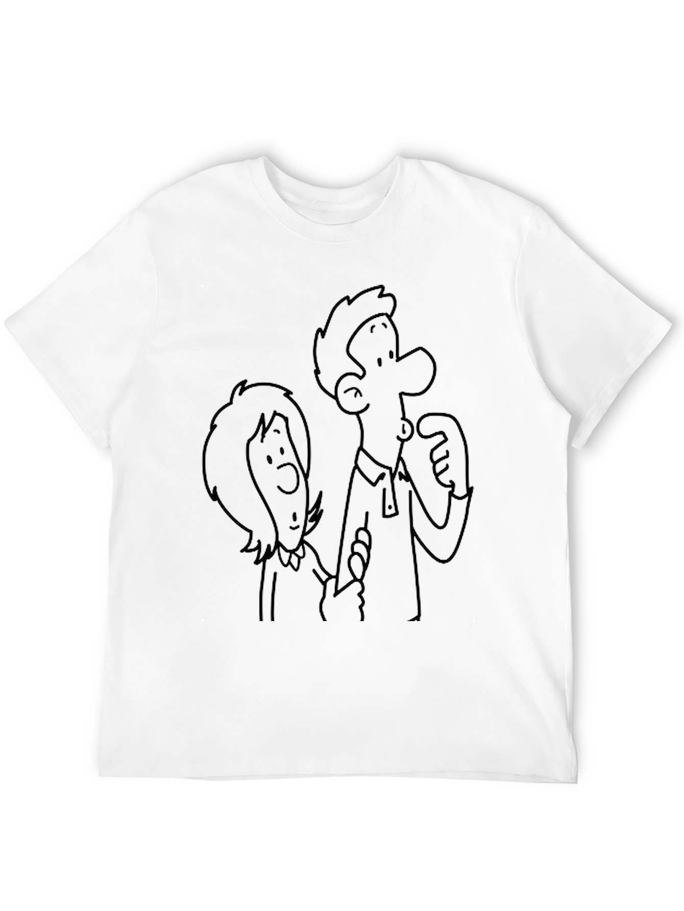 Cartoon Couple Black T-Shirt