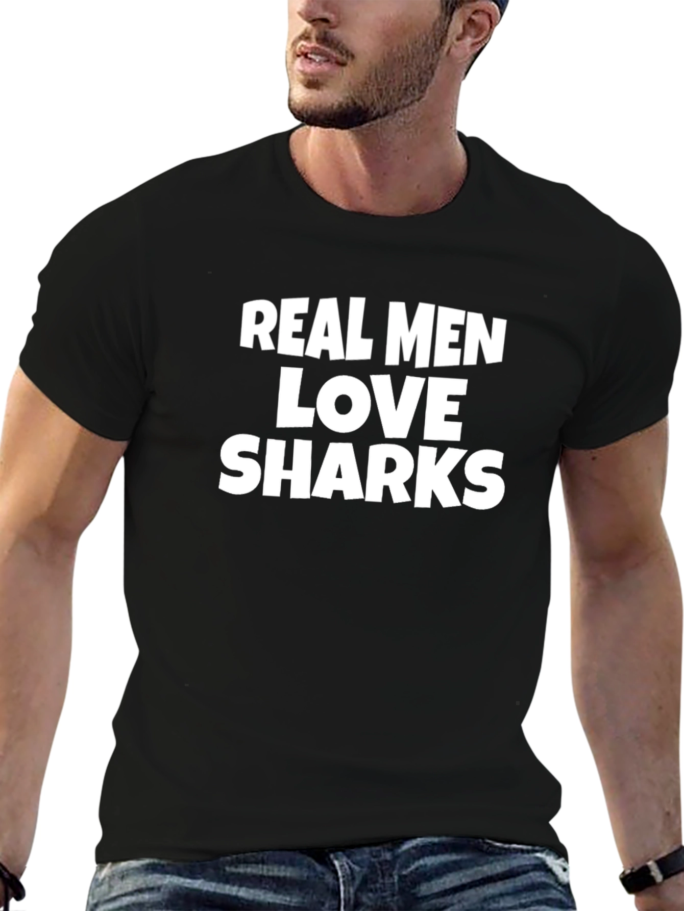 Real Men Love Sharks Graphic Tee
