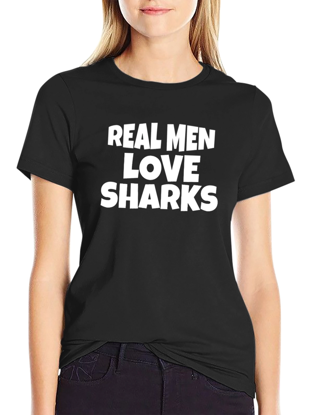 Real Men Love Sharks Graphic Tee