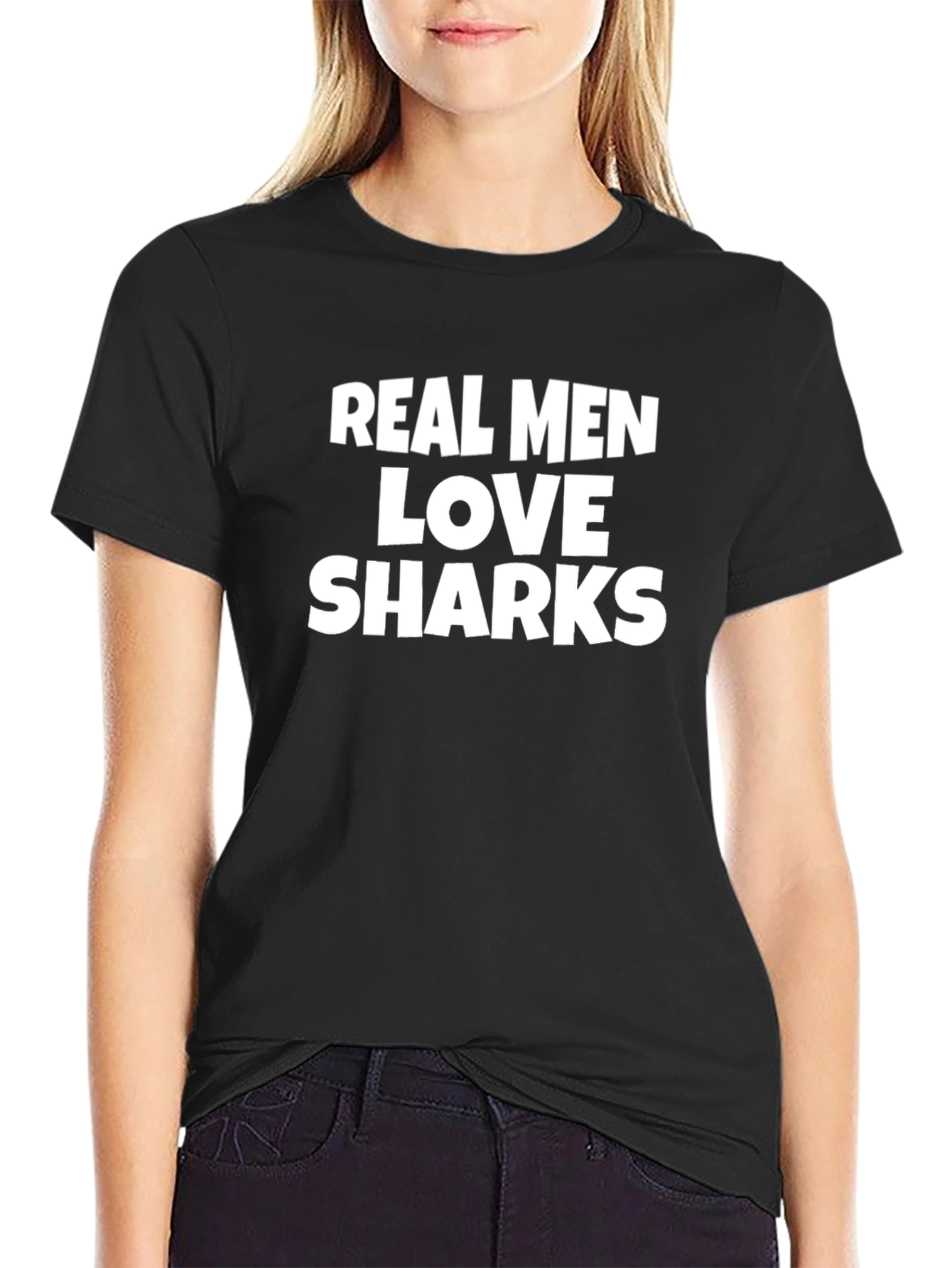 Real Men Love Sharks Graphic Tee