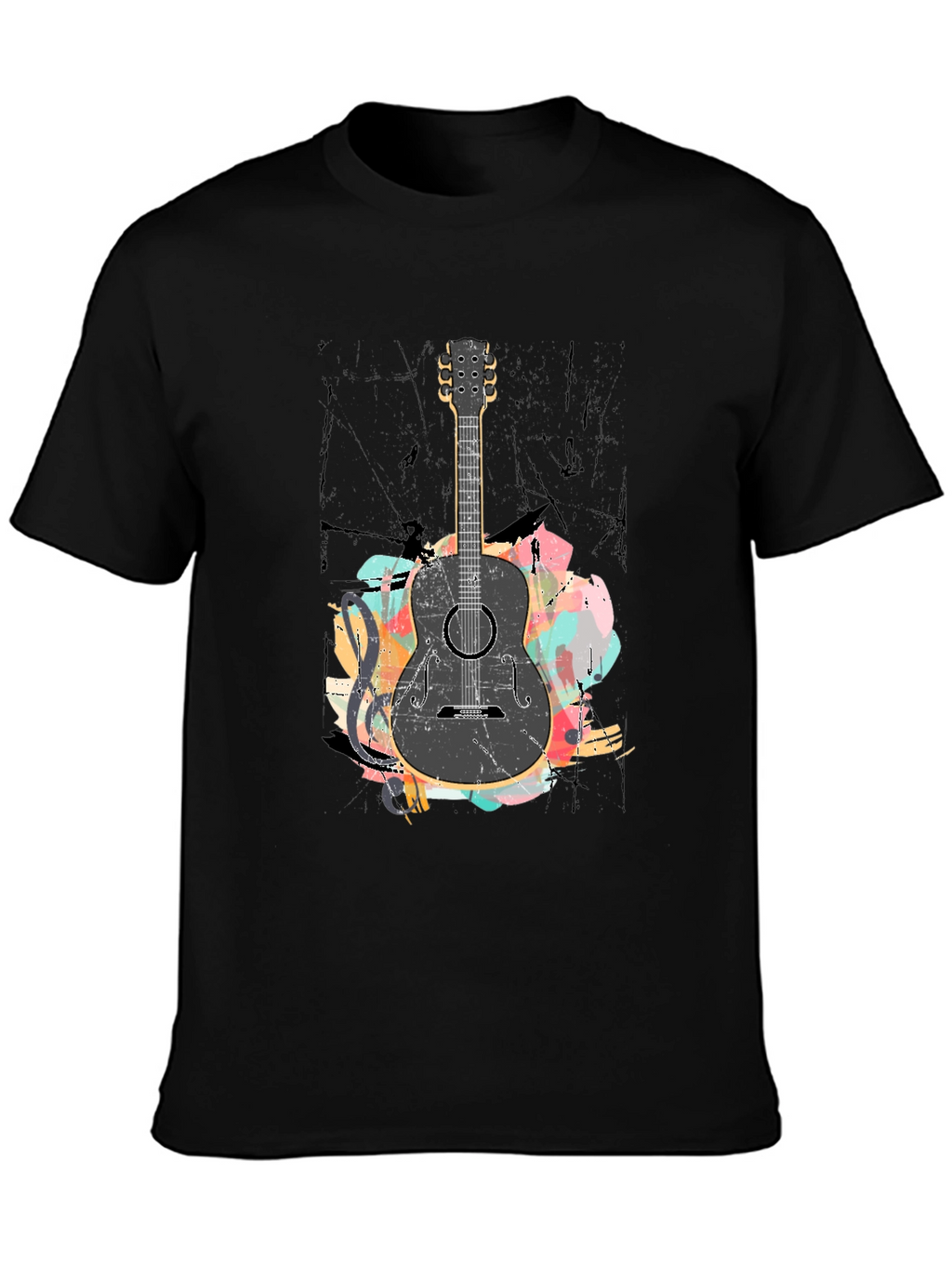 Guitar Graphic Black T-Shirt