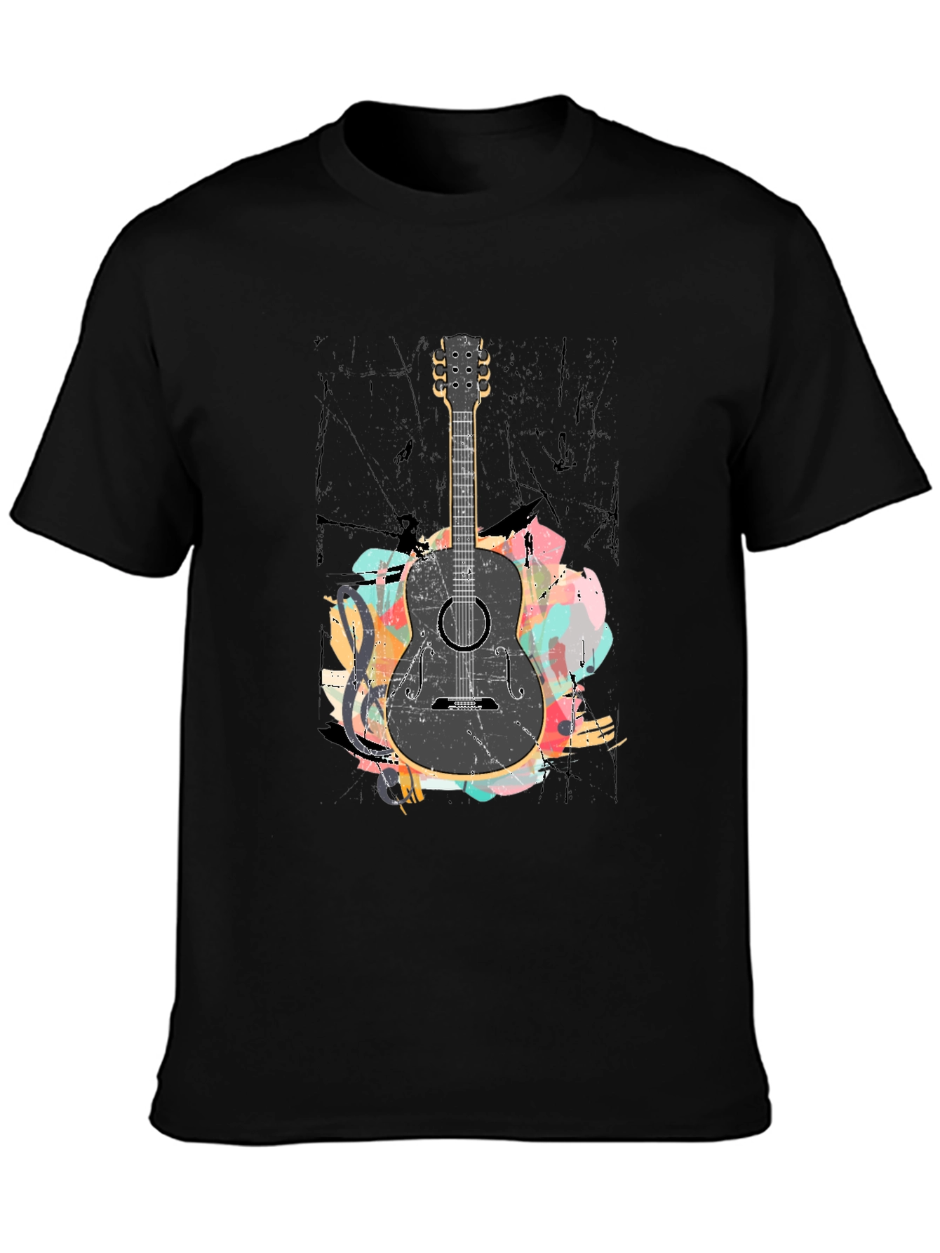 Guitar Graphic Black T-Shirt