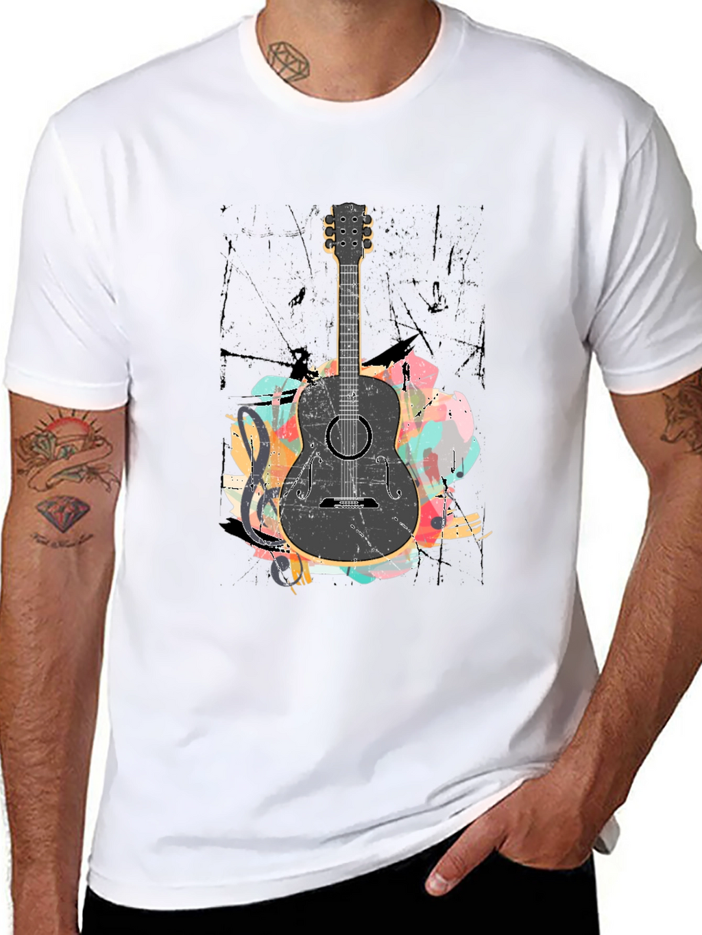 Guitar Graphic Black T-Shirt