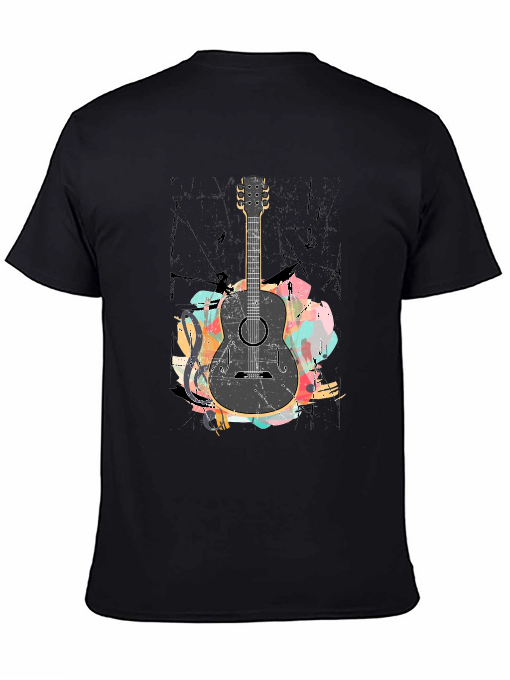 Guitar Graphic Black T-Shirt