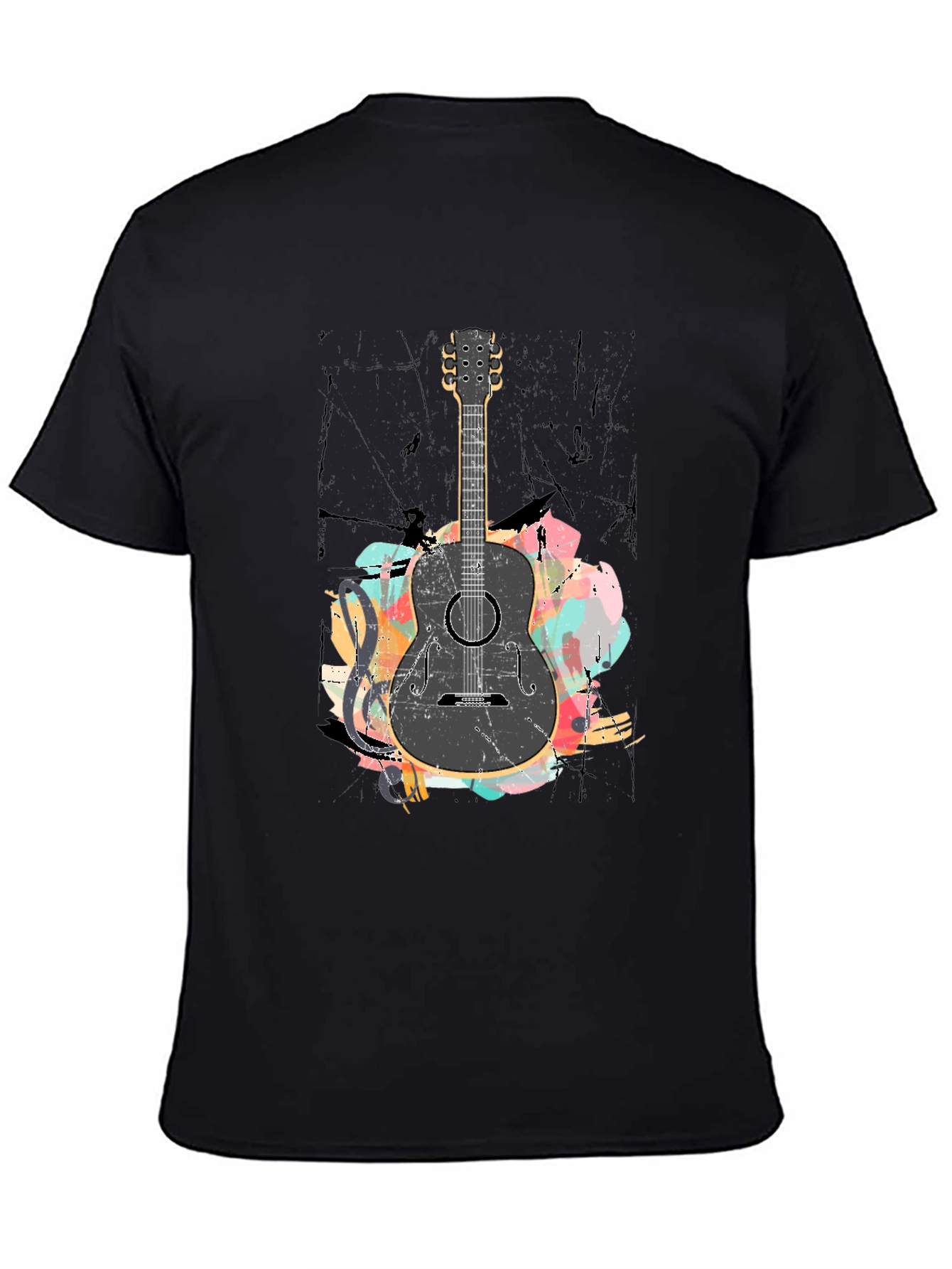 Guitar Graphic Black T-Shirt