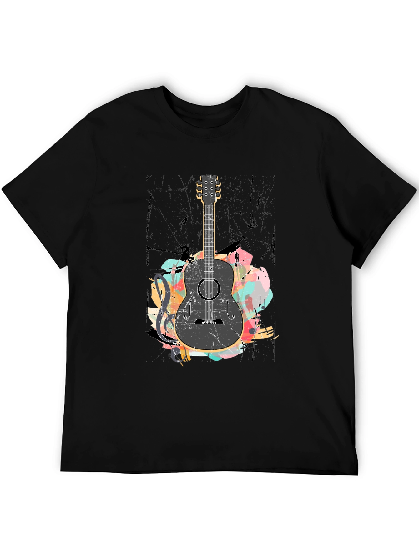 Guitar Graphic Black T-Shirt